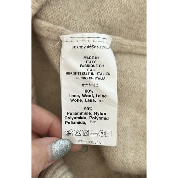 Brandy Melville‎ Womens Cream Wool Blend Crew Neck Sweater - Picture 4 of 5